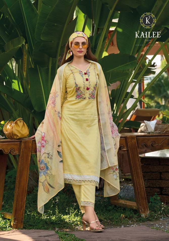 Summer Garden By Kailee Pure Cotton Designer Kurti With Bottom Dupatta Wholesale Price In Surat